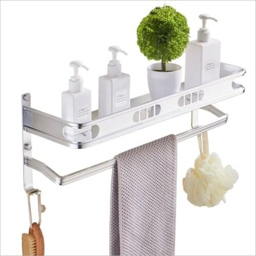 Space aluminum double layer multifunctional toilet and bathroom storage rack