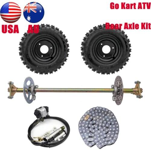 Go Kart Rear Axle Axle Assembly Kit Complete Wheels Hubs for Mini Kids ATV QUAD Buggy