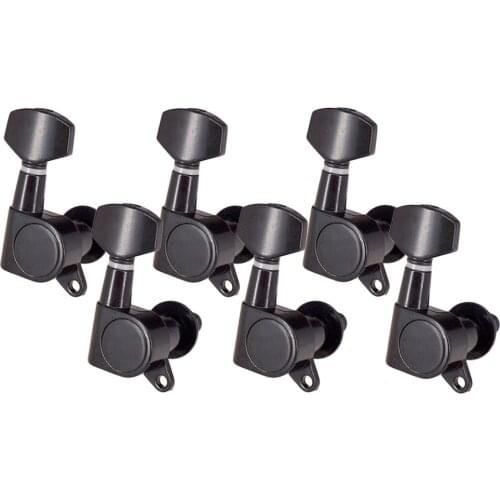Sealed Tuning Pegs Tuners Machine Head 6R for Electric Acoustic Guitar Black