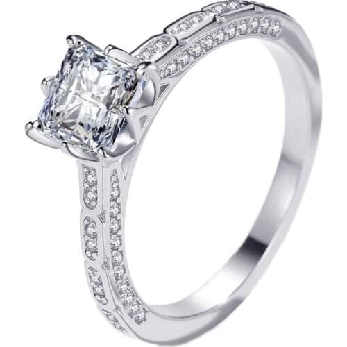 UFOORO women ring Finger Beautiful Jewelry Sweet shiny Creative Retro square wedding Rings For girl gift dropshpping