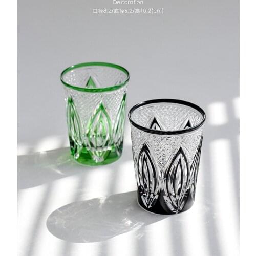 10.2x8.2x6.2cm lily Crystal glass cup household water cup transparent juice glass