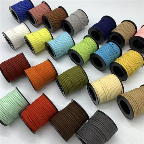10Meters/Roll 3mm Round Leather Braided Cord Korean Velvet Leather Handmade Beading Bracelet DIY Clothing Decoration