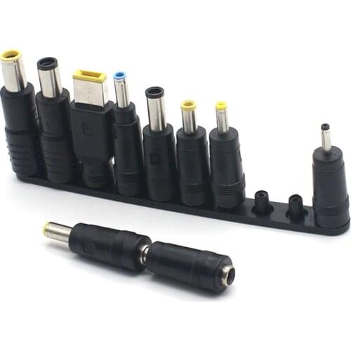 10pcs/set Universal for Notebook Laptop DC Power Charger Supply Adapter Tips Connector Jack to Plug Charging