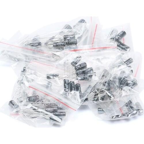 120pcs 12 Value Kit 1uF-470uF Electrolytic Capacitor Package Kit 1UF 2.2UF 3.3UF 4.7UF 10UF 22UF 33UF 47UF 100UF 220UF For Toy