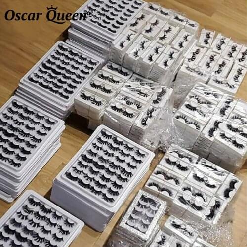 25 MM Mink Eyelashes Bulk 10/20/30/50/100 Pairs 8D 3D Fake Mink Lashes Wholesale Dramatic Curly False Eyelashes Set Box Package