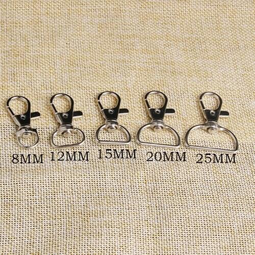 30Pcs/pack Metal Carabiner Clip Swivel Trigger Dog Buckle KeyRing KeyHooks retaining ring DIY Craft Lobster Clasp 5 Sizes