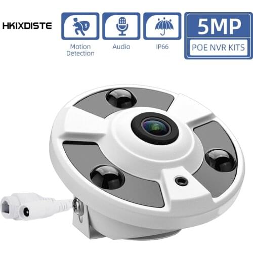 5MP CCTV POE IP Fisheye Panoramic Camera Outdoor Waterproof 180 Degree View Security Surveillance Dome Camera XMEYE H.265 ONVIF
