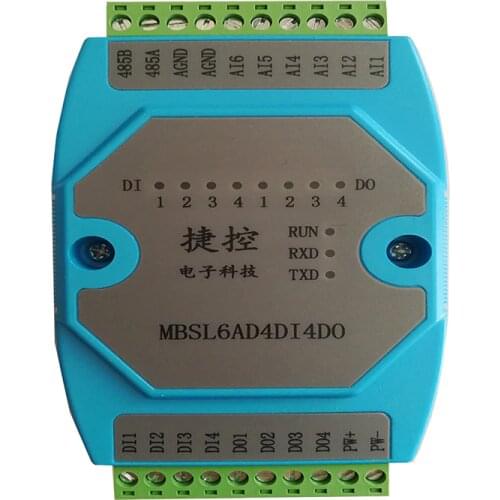 6 channels 0～20mA analog input 4 channels digital output modbus485 acquisition module rst control MBSL6AD4DI4DO