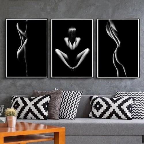 Abstract Nude Woman Body Canvas Paintings Sexy Woman Body Posters and Prints Cuadros Wall Art for Living Room Home Decor