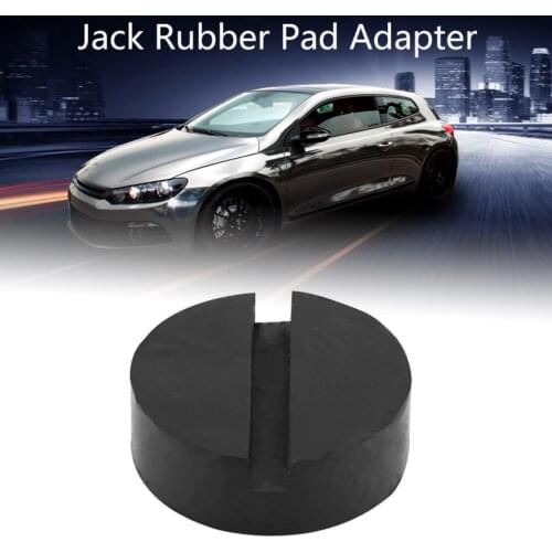Car Universal Slotted Frame Rail Floor Jack Pads Jacking Rubber Pad Adapter Black