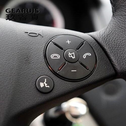 Car Styling for Mercedes Benz W204 Steering Wheel Buttons switch protection cover Sticker Trim C Class Auto Interior Accessories