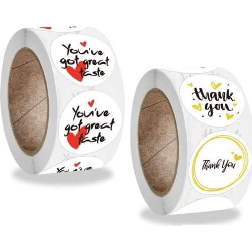 Free shipping 5000pcs roll sticker Thank You Labels Gift Packaging Stickers Wedding Birthday Party Stationery