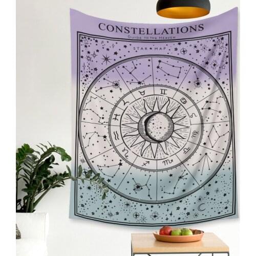 Cilected Purple Constellation Tapestry Wall Hanging Nordic Home Background Cloth Hanging Painting Tapestry Blanket Decor
