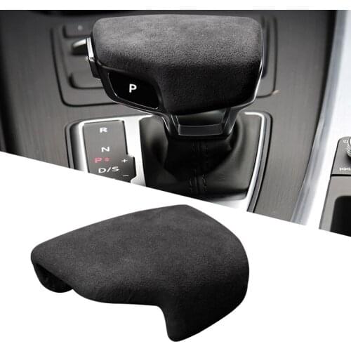 CITALL Gear Shift Knob Shifter Head Panel Cover Trim Fit for Audi A4 A5 S5 RS5 Q7 Q5 2018 2019 2020 Dark Grey Alcantara Suede