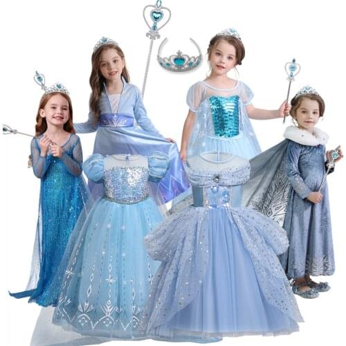 Children Clothes Helloween Roleplay Costume Baby Girl Princess Cosplay Clothing Kid Carnival Frocks Party Gown Girl Winter Dress