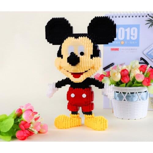 Disney 1831pcs+ Mickey Mouse Diamond Blocks Mirco 3D Model Mouse Classic Cartoon Mini Building Bricks Figures For Bricks Toys