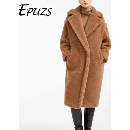 EPUZS Long Fur Coats