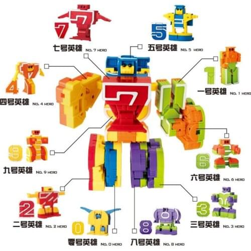 Educational Toys Assembling Building Blocks Action Figure Transformation Number Robot Deformation Toy for Children kid gift