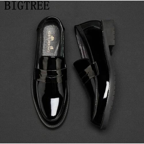 Italian Mens Dress Shoes Loafers Luxury Men Party Shoes Coiffeur Evening Dress Wedding Shoes Men Formal Sepatu Pria Kulit Asli