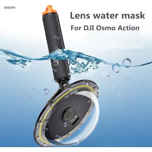 Dome Port Waterproof Diving Case Cover Lens water mask With Floating Handle For DJI Osmo Action Camera Accessories