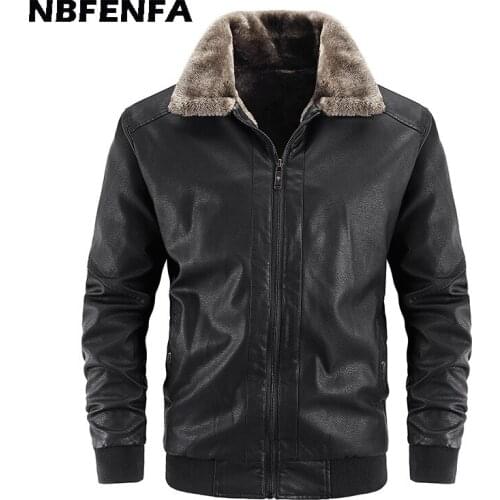 Men Jackets Faux Leather PU Coats Winter Fleece Solid Vintage Outwears Outdoor Sport Biker Motorcycle Jacket Men Clothing LX064