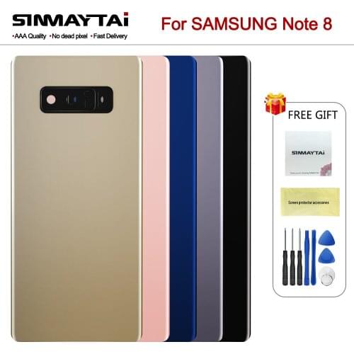 Original Glass For SAMSUNG Galaxy Note 8 N9500 N950F Back Battery Cover Door Rear Housing Case Replacement Adhesive Sticker