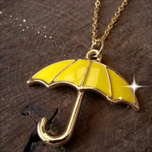 Classic Movie Necklace How I Met Your Mother Yellow Umbrella Charm Choker For Women Jewelry Gift Wholesale