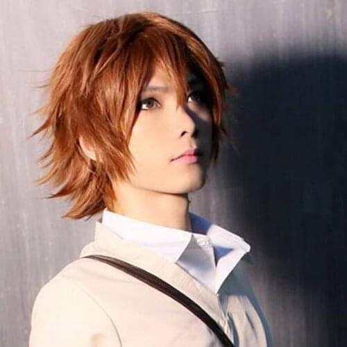 Katekyo Hitman Reborn Sawada Tsunayoshi Short Brown Cosplay Wig + Wig Cap
