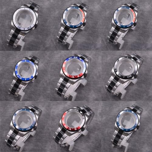 FIT NH35 NH36 ETA 2836 2824 MIYOTA 8205 8215 DG3804 2813 Movement 40mm SUB watch GMT watch case Ceramic/titanium bezel