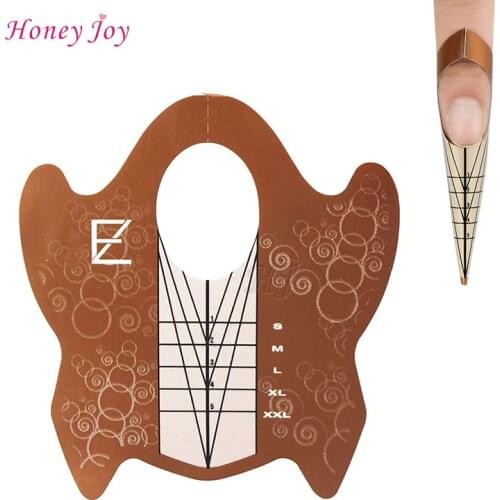 100pcs Professional Stiletto Tips Nail Forms Acrylic Curve UV Gel Nails Extension Nail Art Tool Guide Self-Adhesive