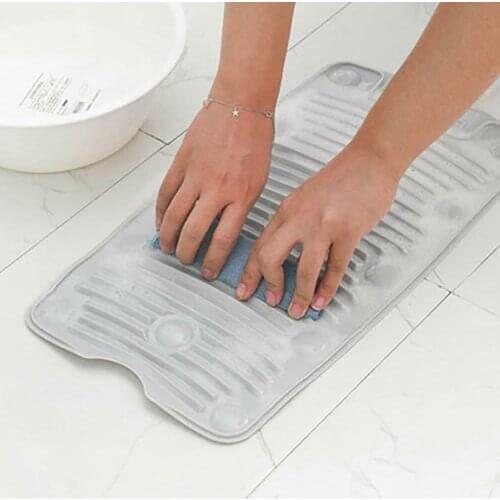 Hand-held Foldable Soft Silicone Anti-skid Mat Washboard Clothes Washing Cleaning Tool
