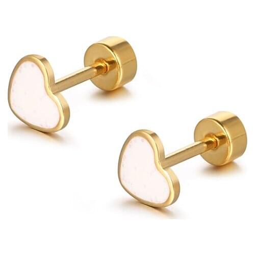 Titanium Steel Small Heart Style Design Infinity Stud Earrings For Women New Fashion Sterling Original Earring Jewelry Gift