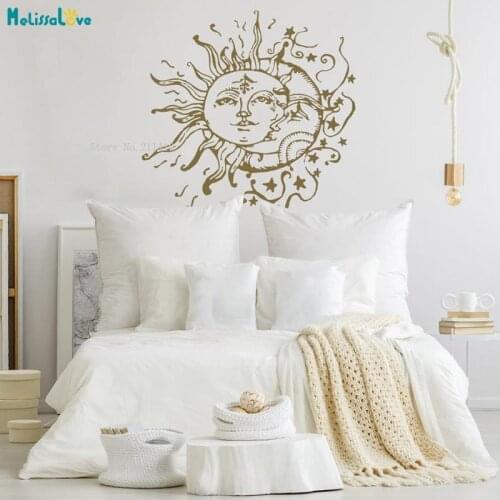 Sun Moon Stars Wall Stickers Celestial Home Decoration For Any Room Modern Boho Bohemian Bedroom Dorm Murals Vinyl YT4987