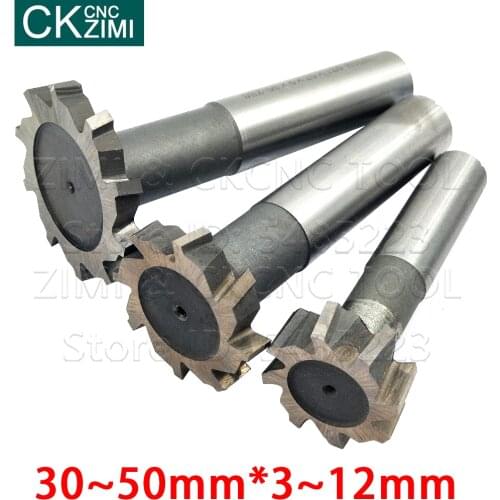 T Slot Milling Cutters for Metal HSS Bit Thickness 3-12mm Diameter 30-50mm Welded carbide straight shank T-type milling cutter