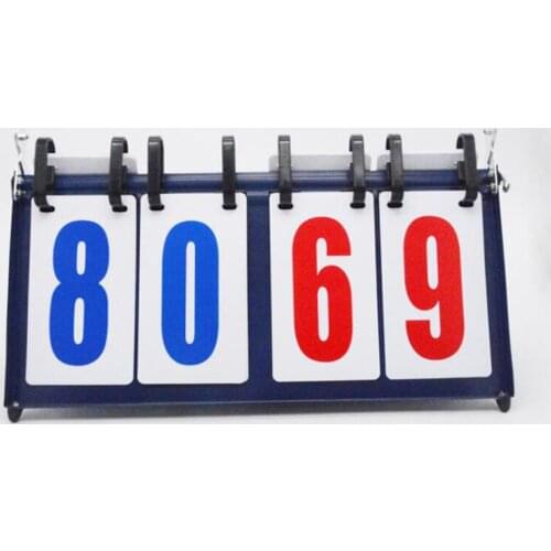 Basketball Scoreboard 4-Digit 99-99 Pages 1KG Metal Tennis Score Recorder Portable Badminton Scorer