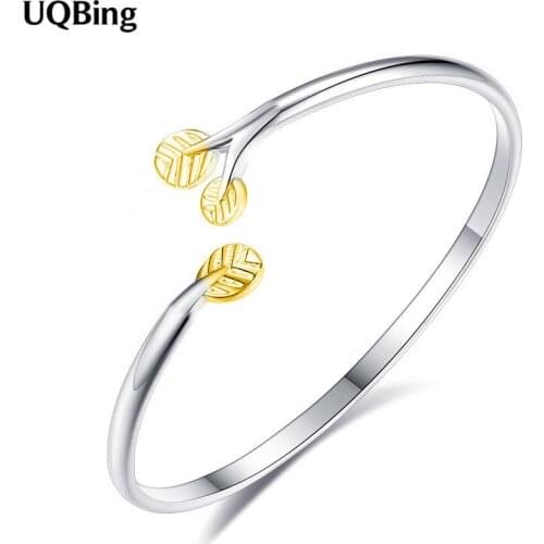 925 Silver Leaves Bracelets & Bangles Ladies Party Gifts Jewelry