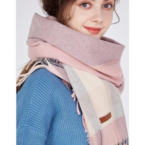 Wool Scarf Womens Winter Korean Version of The Oversized Shawl Canopy Double Office Warm Autumn Winter Cashmere Scarf Pashmina