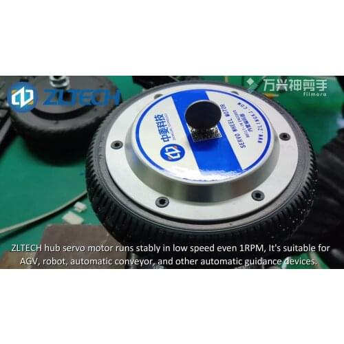 ZLTECH 6.5 inch 24V 6.5Nm 150W load 120kg 200RPM 170mm diameter brushless dc wheel hub servo motor and driver kit for AGV robot
