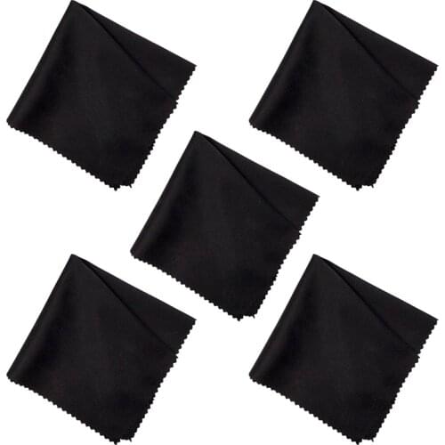 10pcs Black Glasses Cloth Microfiber Cleaner Cleaning Glasses Lens Clothes Eyewear Accessories