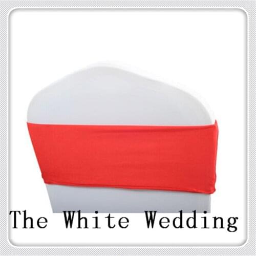 100 deep red dining chair band without diamond buckle /red wedding hat for Party wedding free shipping