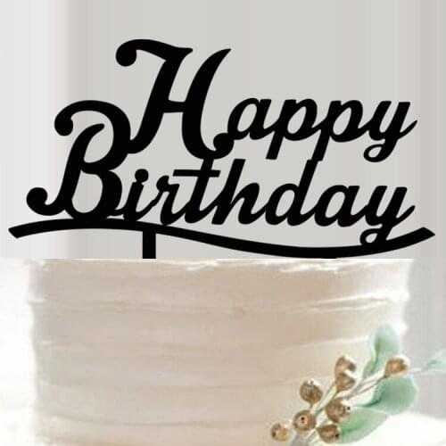 100pcs/lot Creative HAPPY BIRTHDAY design wedding cake inserted card Wedding Birthday Cake Topper Party Cake Decorations