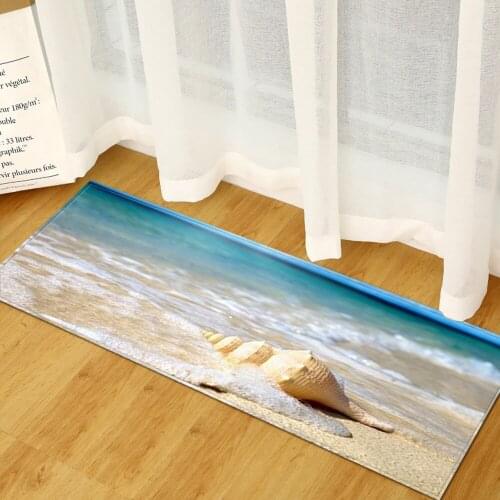 3D Beach shell Rugs household bathroom non-slip door mat carpet kitchen starfish long strip mats living room tapete kitchen mat