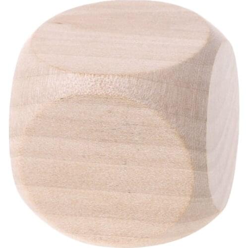 40mm Blank Wood Dice Kid Toys Printing Engraving Write Painting DIY Family Game E56D
