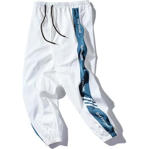 BANNAJI Mens Hip Hop Drawstring Loose Jogger Ankle Couple Streetwear Hipster Harem Sports Pants Trousers For Male Outerwear