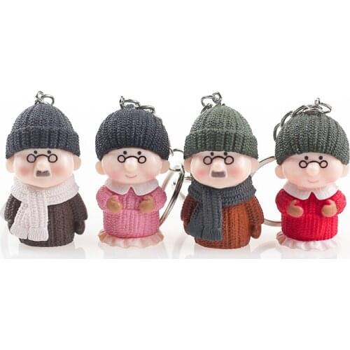 FREE SHIPPING BY DHL 100pcs/lot 2019 Grandpa and Grandma Keychains Couple Keyrings for Family Gifts