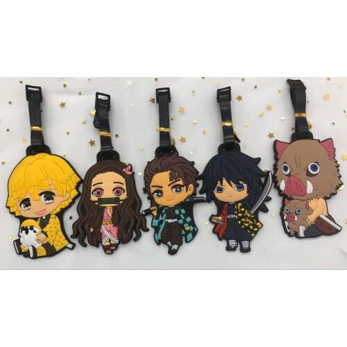 Kimetsu no Yaiba style Anime Luggage Tag Pendants Portable Travel Label Suitcase Address Baggage Holder tags Gifts