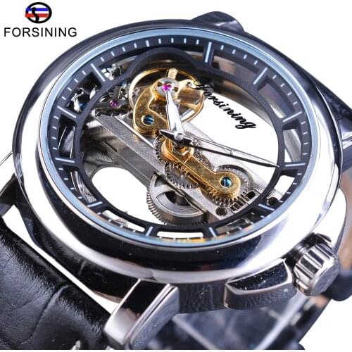Forsining Mens Mechanical Watches with Automatic Winding Steampunk Watch Waterproof Design Mens Watches Top Brand Luxury Clock