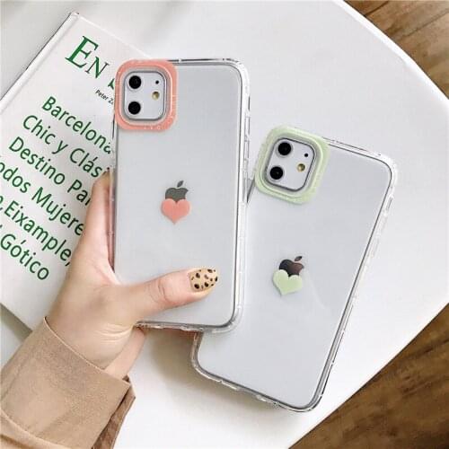 Love Heart Phone Case For iPhone 11 11Pro Max Soft Transparent Case For iPhone 8 7 Plus X XS Max XR Cover