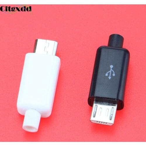 Cltgxdd 1PCS 5A Micro USB 4Pin Welding Type Male Plug Connector DIY Data Cable Accessorie 4P Micro USB Jack Charging Port 4 in 1