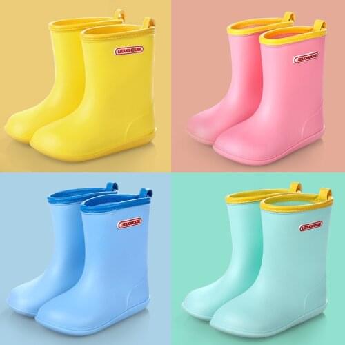 Kids Rain Boots Girls Boys Children Waterproof Shoes Rainboots Cute Fashion Overshoes Baby Water Shoes Non-slip Rubber Rainboots